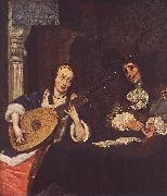 TERBORCH, Gerard Woman Playing the Lute st china oil painting reproduction